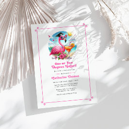 Ett eller Två Grader Varmare Ljusrosa Flamingo Gra Inbjudningar