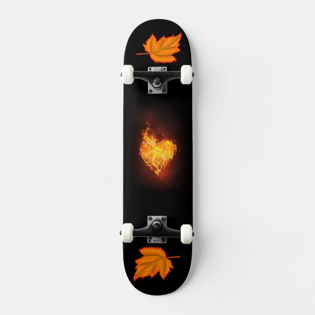 Ett enda hjärta på Flame bild Mini Skateboard Bräda 18,5 Cm (Framsida)