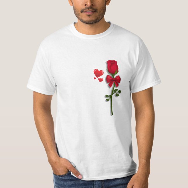 Ett enda Röd ros i Bloom T Shirt (Framsida)