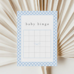 Ett enkelt blått Bow Baby Bingo-spelkort