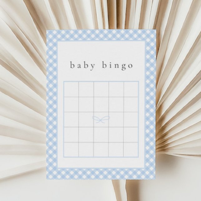 Ett enkelt blått Bow Baby Bingo-spelkort (Skapare uppladdad)