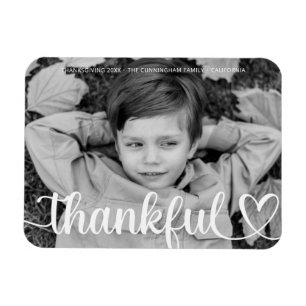Ett enkelt familjefoto med tacksam Thanksgiving Magnet