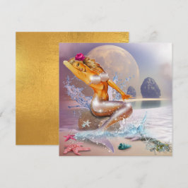 Ett enkelt fantasyskt Sjöjungfru-kort