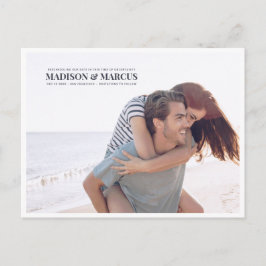 Ett enkelt foto för omschemalagt Bröllop-meddeland Vykort