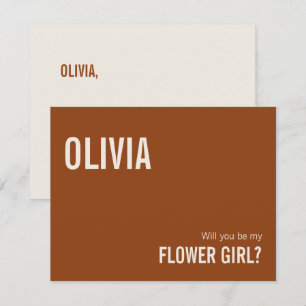 Ett enkelt Frieri för Terracotta Flower Girl Card Anteckningskort