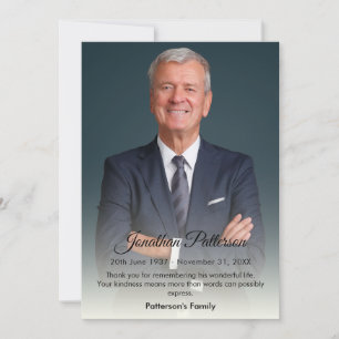 Ett enkelt funktionellt foto-tackkort   Sympati Tack Kort