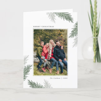 Ett enkelt Gräs-kort för julfotoutfoto Helgkort
