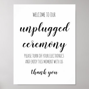 Ett enkelt handskrivet Ceremony-handskrivet Bröllo Poster