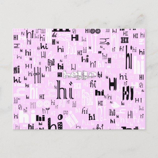 Ett enkelt hej del två vykort - rosa (Framsida)