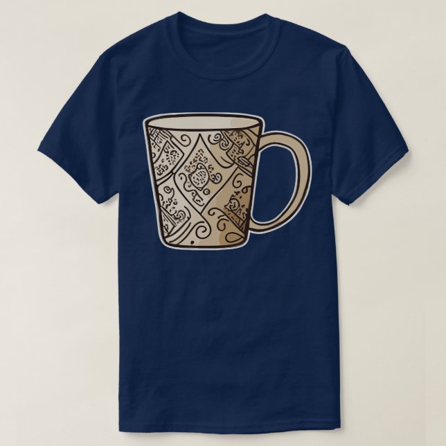 ett enkelt kaffe koppar hand plockade-vektor rengö t shirt (Design framsida)
