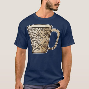 ett enkelt kaffe koppar hand plockade-vektor rengö t shirt