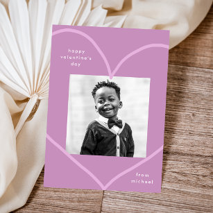 Ett enkelt Lila Heart Classroom Valentine Day Card Anteckningskort