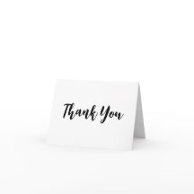 Ett enkelt Modern svart och vitt tackkort