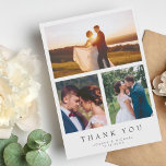 Ett enkelt, modernt multifoto-Bröllop-tack för dit Tack Kort<br><div class="desc">Ett enkelt och modernt tack för bröllop-kortet.</div>