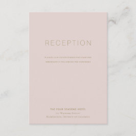 Ett enkelt modernt Rosa Beige-bröllopskort Inbjudningar