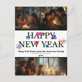 Ett enkelt nytt års vykort för Firande