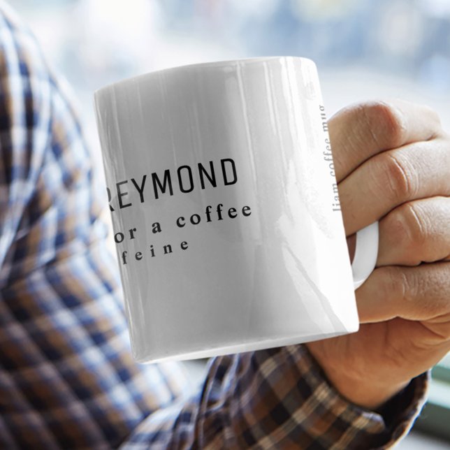 ett enkelt och fint vitt kaffe mugg med namn (Skapare uppladdad)