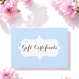 Ett enkelt Pastel Blue Business Gift-kort