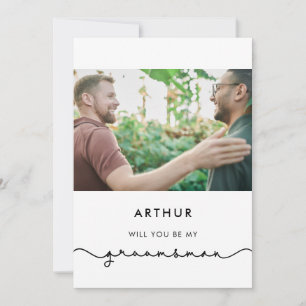 Ett enkelt sött teckensnitt, frieri bästa man-kort inbjudningar