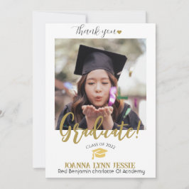 Ett enkelt Studenten Cap-tackskript för Elegant gu Tack Kort