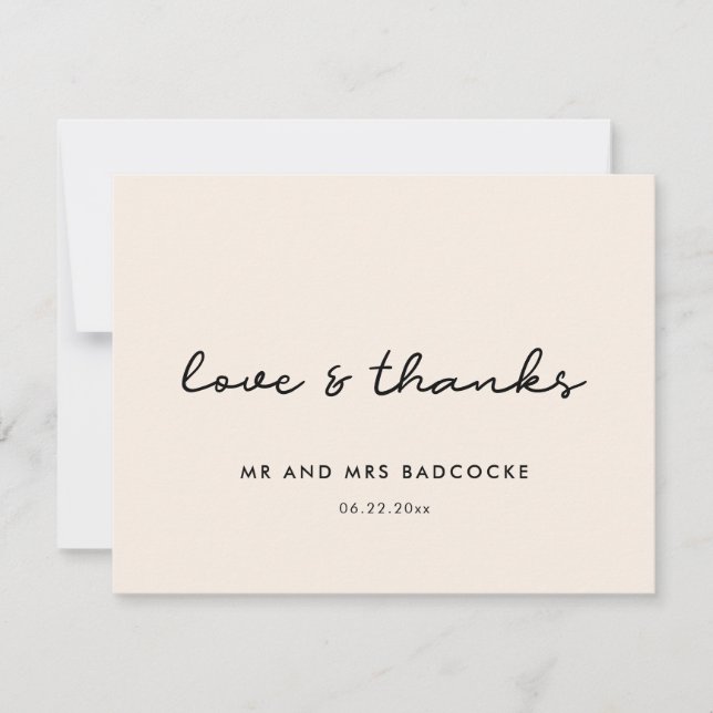 Ett enkelt tack för bröllop-kortet (Framsida)