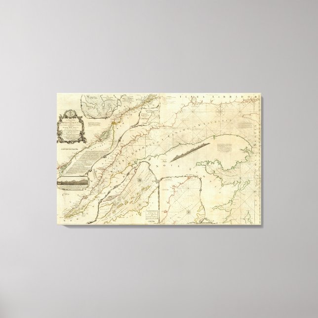 Ett exakt diagram över floden St Lawrence Canvastryck (Framsida)