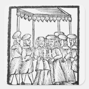 Ett exempel på en judisk bröllop fyrkantigt klistermärke