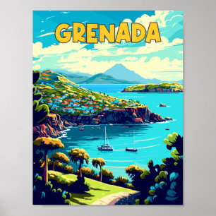 Ett exempel på Grenada i Västindien vintage resor Poster