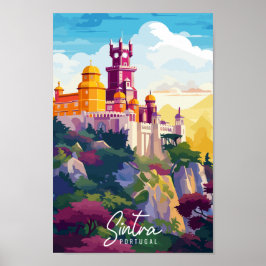 Ett exempel på Sintra Portugal vintage resor ställ Poster