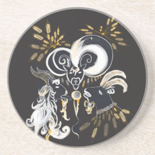 Ett exempel på svart och vit singing Goats bläck Underlägg