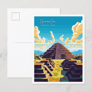 Ett exempel på Teotihuacan Mexico vintage resor Vykort
