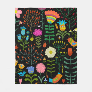 Ett exempel på vackra blommor i hand plockade, mön fleecefilt
