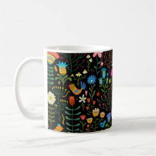 Ett exempel på vackra blommor i hand plockade, mön kaffemugg