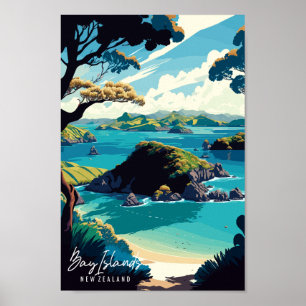 Ett exempel på vintage resor i Bay Islands Poster