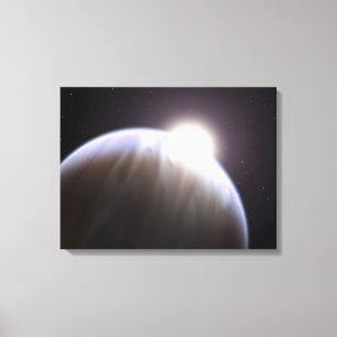 Ett extrasolar planet med dess förälderstjärna canvastryck