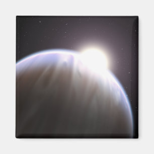 Ett extrasolar planet med dess förälderstjärna magnet