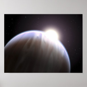 Ett extrasolar planet med dess förälderstjärna poster