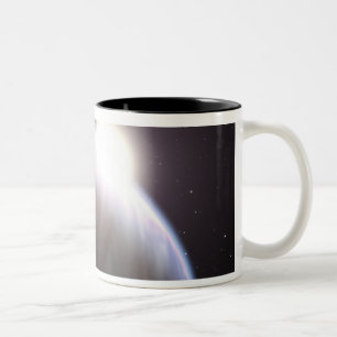 Ett extrasolar planet med dess förälderstjärna Två-Tonad mugg