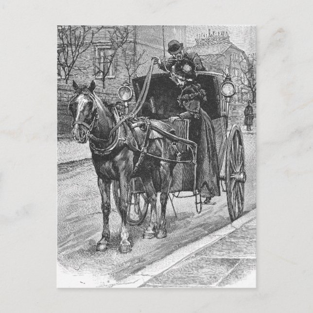 Ett fack för en drivrutin för hansom Cab Vykort (Framsida)
