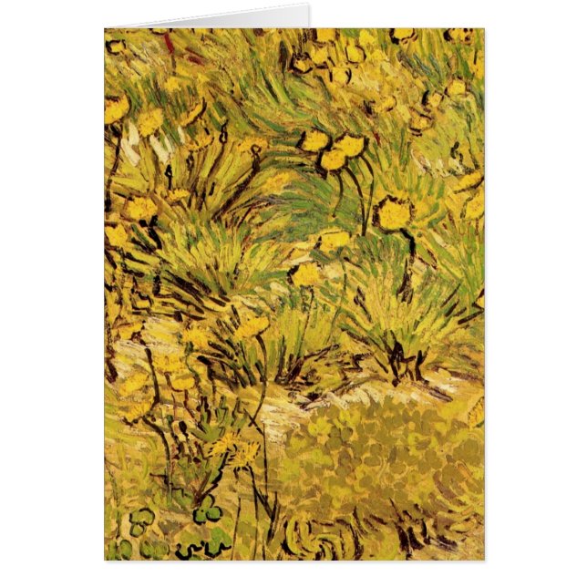Ett fält av gula blommor av Vincent van Gogh Hälsningskort (Framsidan)