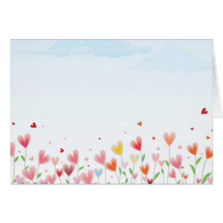 Ett fält av hjärtor hälsningskort