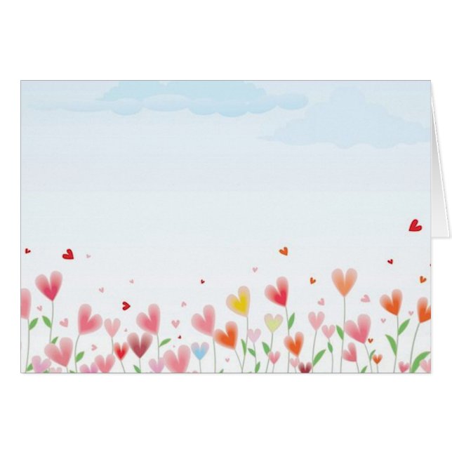 Ett fält av hjärtor hälsningskort (Framsidan Horizontal)