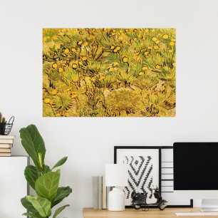 Ett fält med gula blommor av Vincent van Gogh Poster