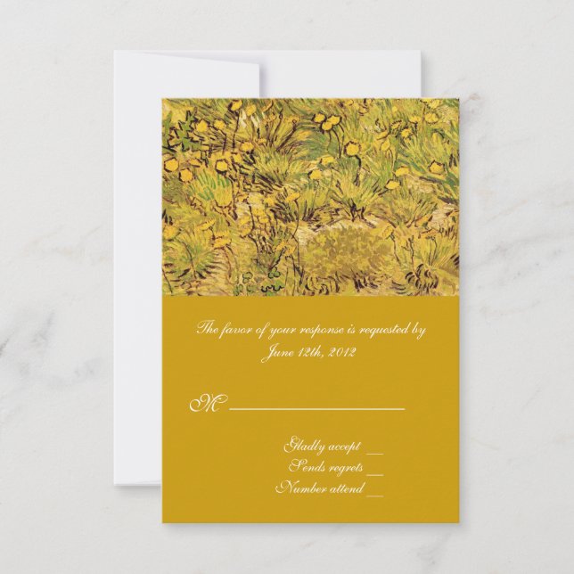 Ett fält med gulare blommor RSVP Vincent Van Gogh OSA Kort (Framsida)
