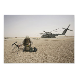 Ett fält radiosände operatören fototryck