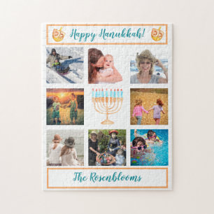 Ett familjefoto Collage Hanukkah Gift Keepsaké Pussel