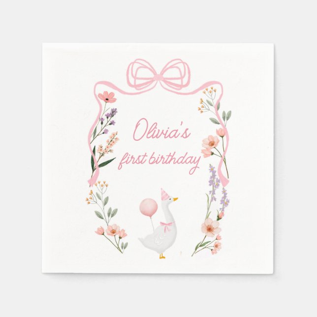 Ett fånig är blöjor av födelsedagsfest pappersservett (Framsidan)