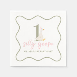 Ett Fånig är rosa och grönt Pappersservett