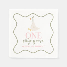 Ett Fånig är rosa och grönt Pappersservett