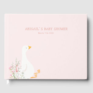 Ett Fånig går Anka Rosa Baby Shower Gästböcker
